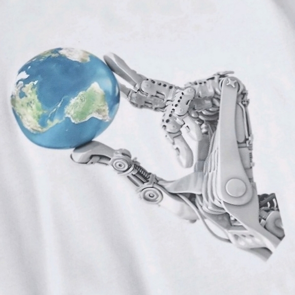 Men's AI Runs the World Tee, White, S - Picture 3 of 5